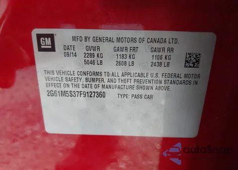 2015 Cadillac Xts Luxury from USA, damaged, VIN 2G61M5S37F9127360